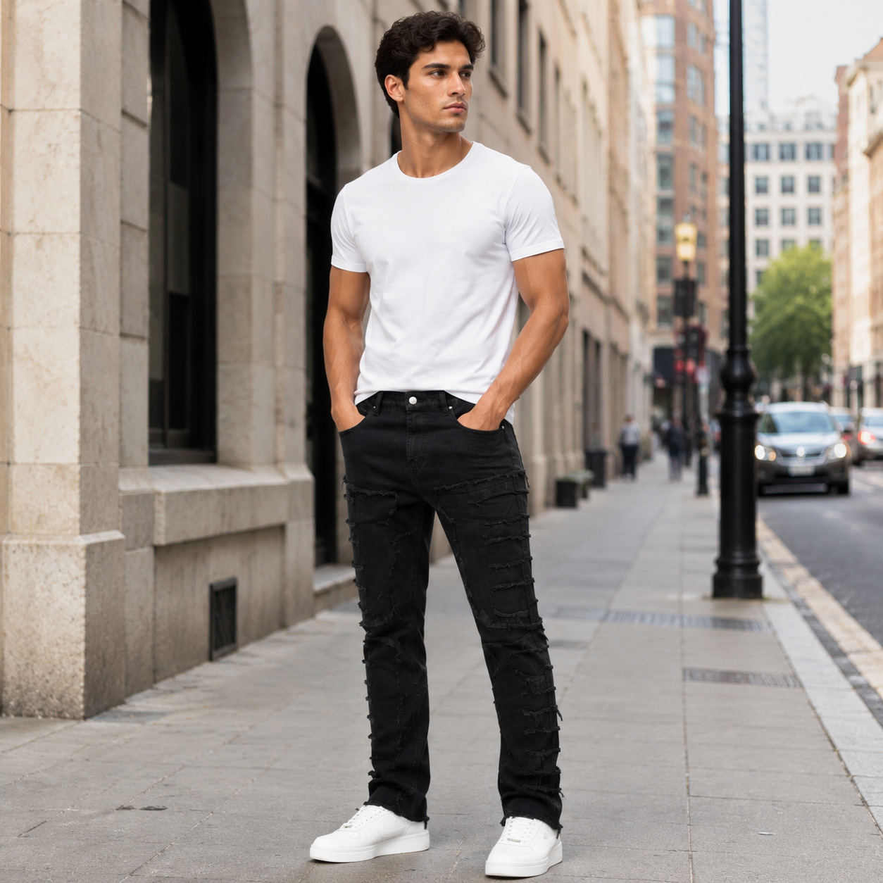 HME Men’s Black Slim-Straight Jeans