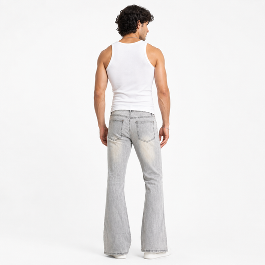HME Men’s Light Wash Bootcut Flare Jeans
