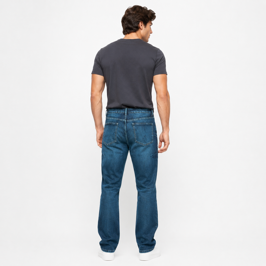 HME Men’s Core Mid Wash Straight-Leg Jeans