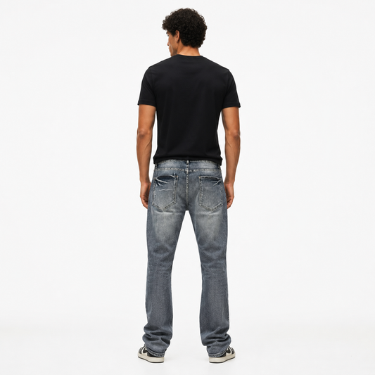 HME Men’s Modern Light Wash Straight-Leg Jeans