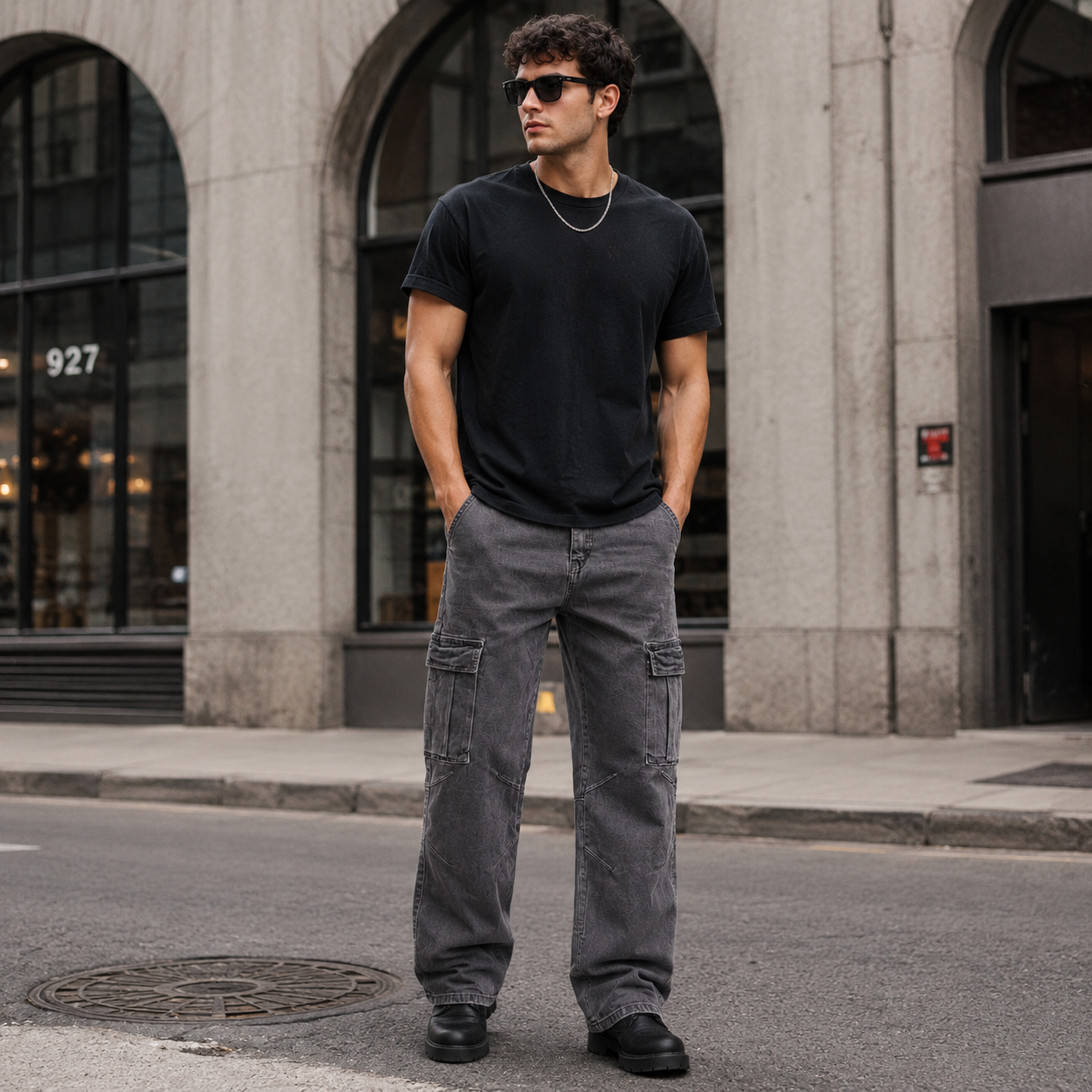 HME Men’s Standard Grey Cargo Jeans