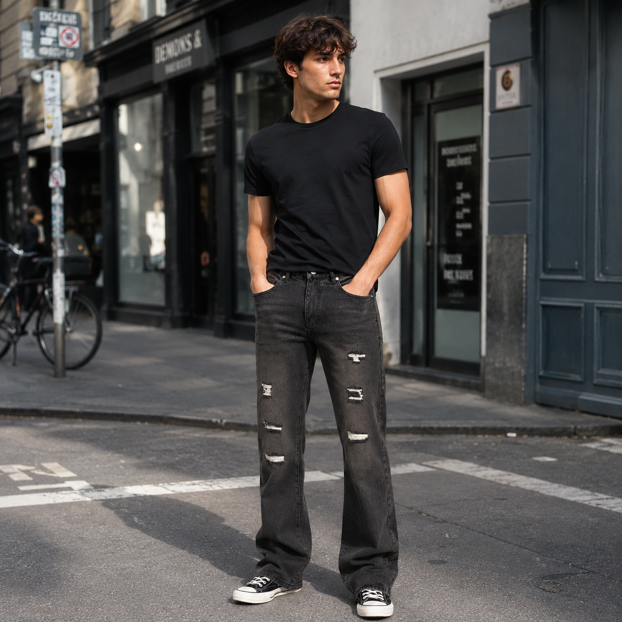 HME Men’s Black Flare Jeans