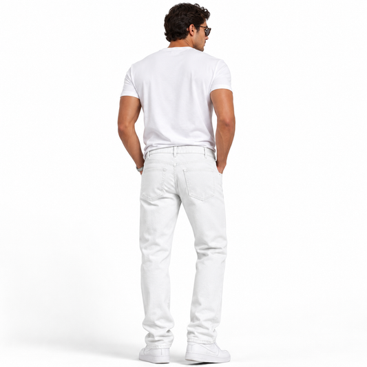 HME Men’s White Straight Jeans