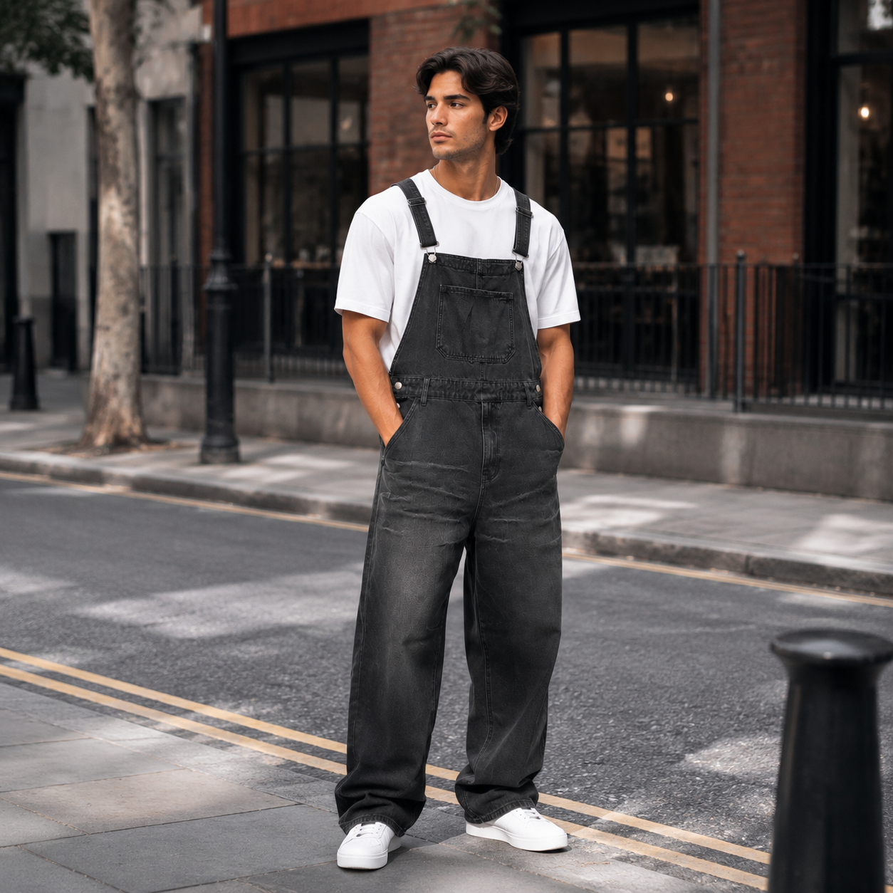 HME Men’s Classic Light Wash Denim Jumpsuit