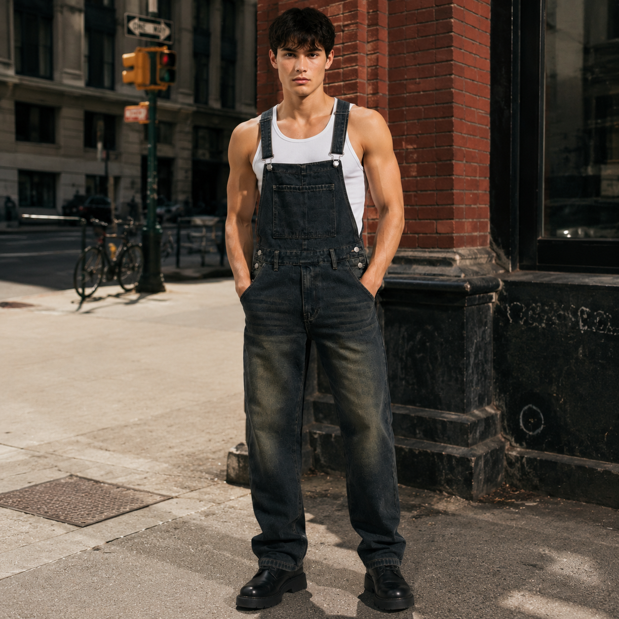 HME Men’s Grey Denim Jumpsuit