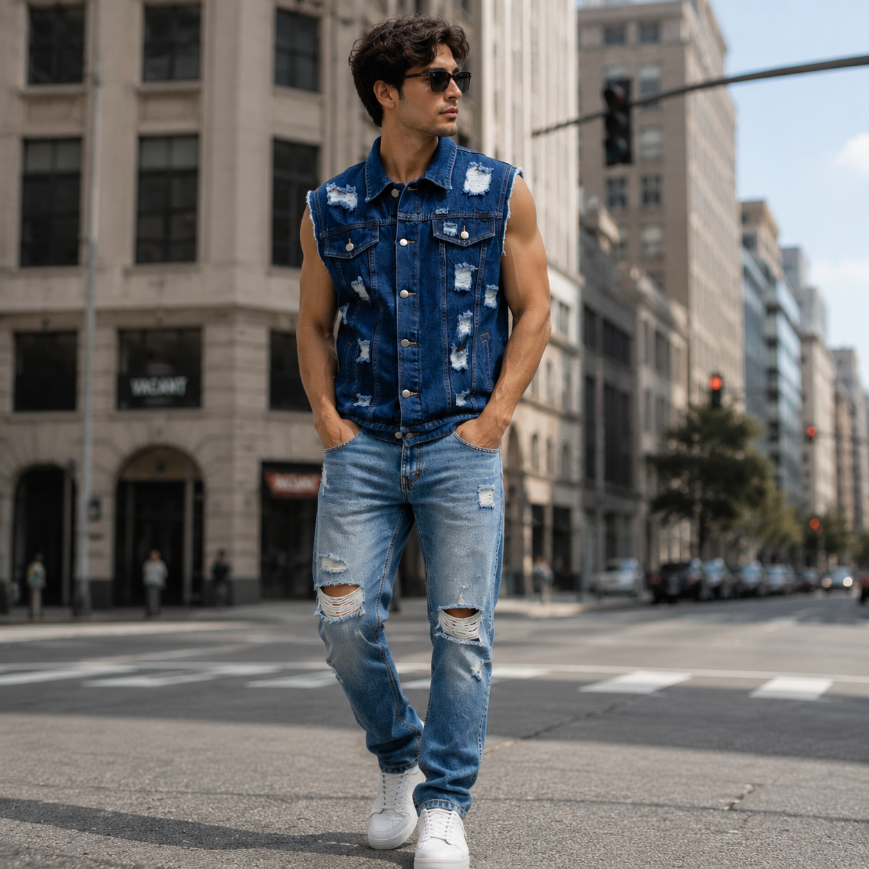 HME Men’s Dark Wash Denim Vest