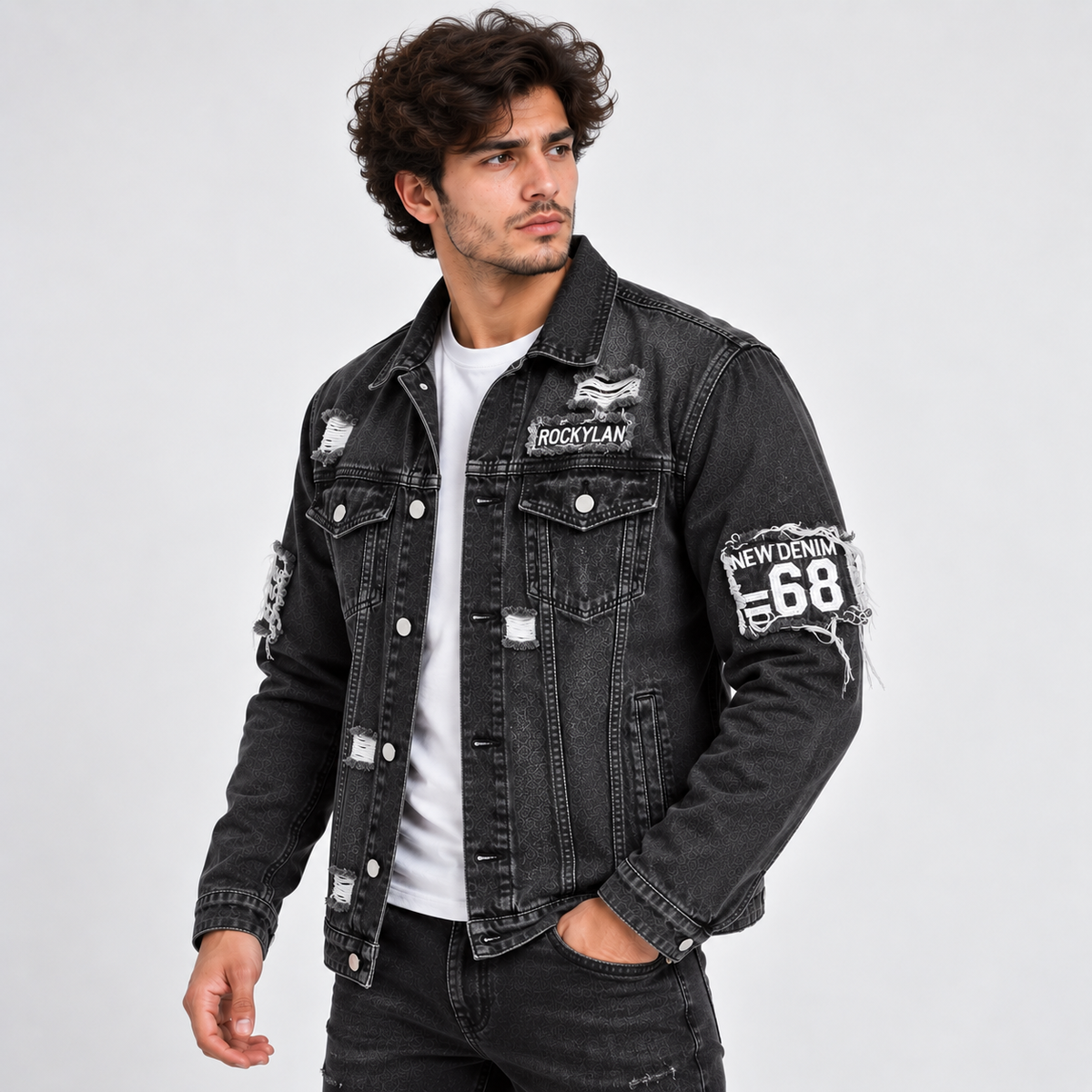 HME Men’s Original Black Denim Trucker Jacket