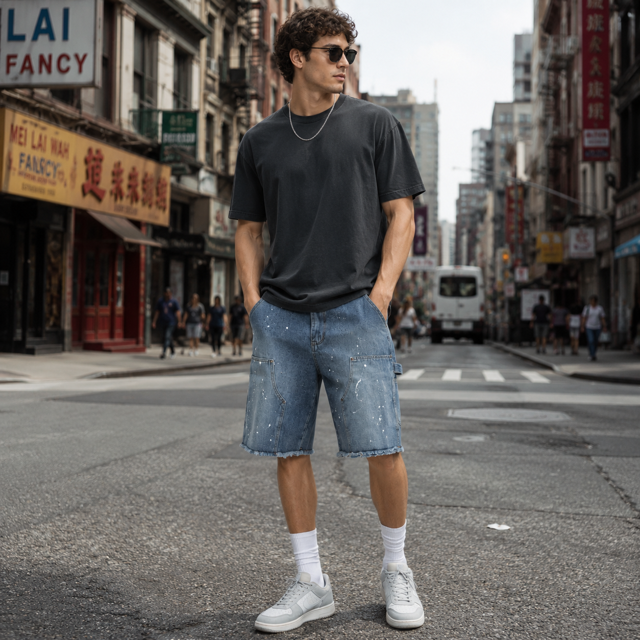 HME Men’s Prime Light Wash Denim Shorts