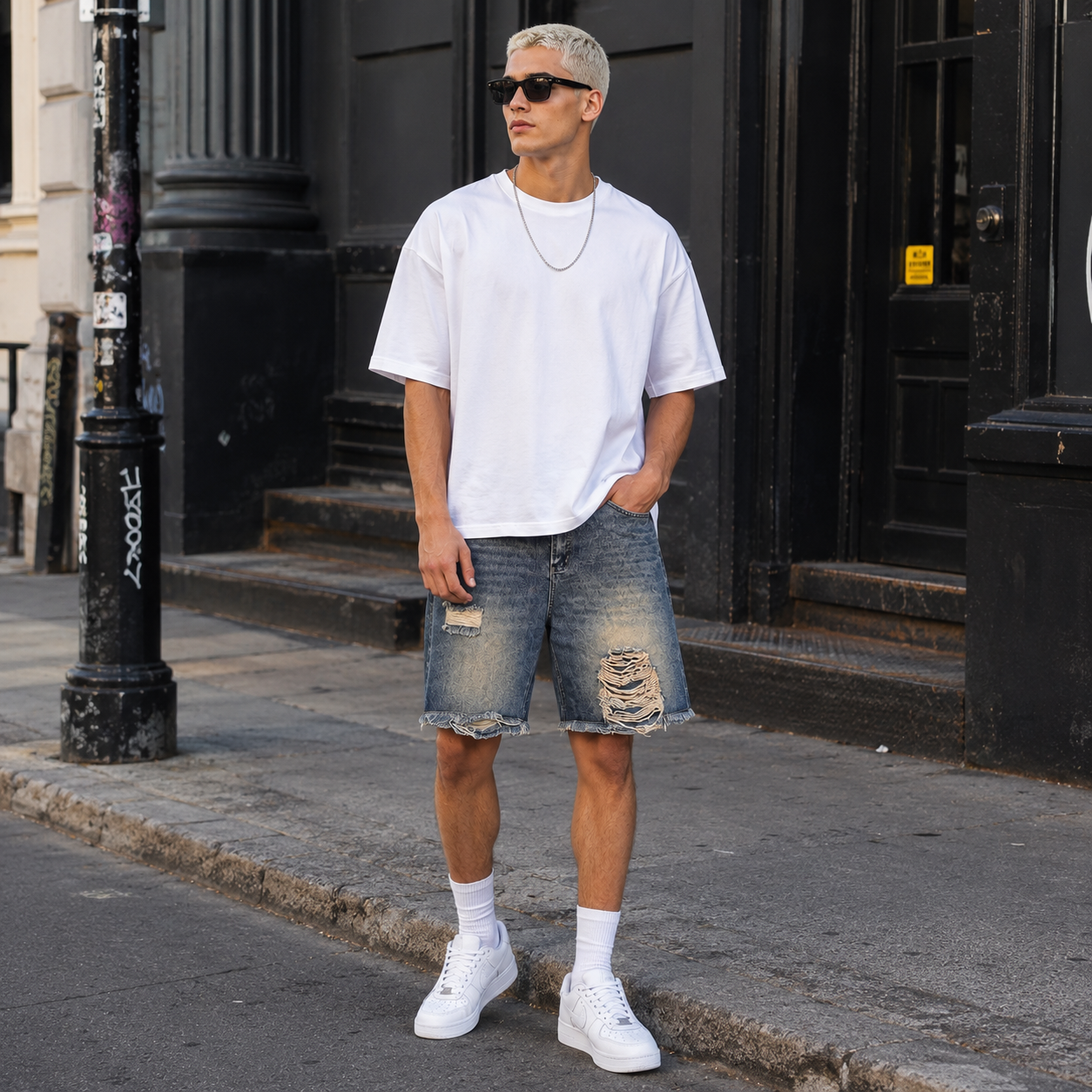 HME Men’s Signature Light Wash Denim Shorts