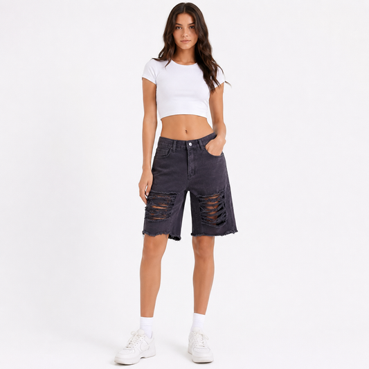HME Women’s Black Denim Shorts