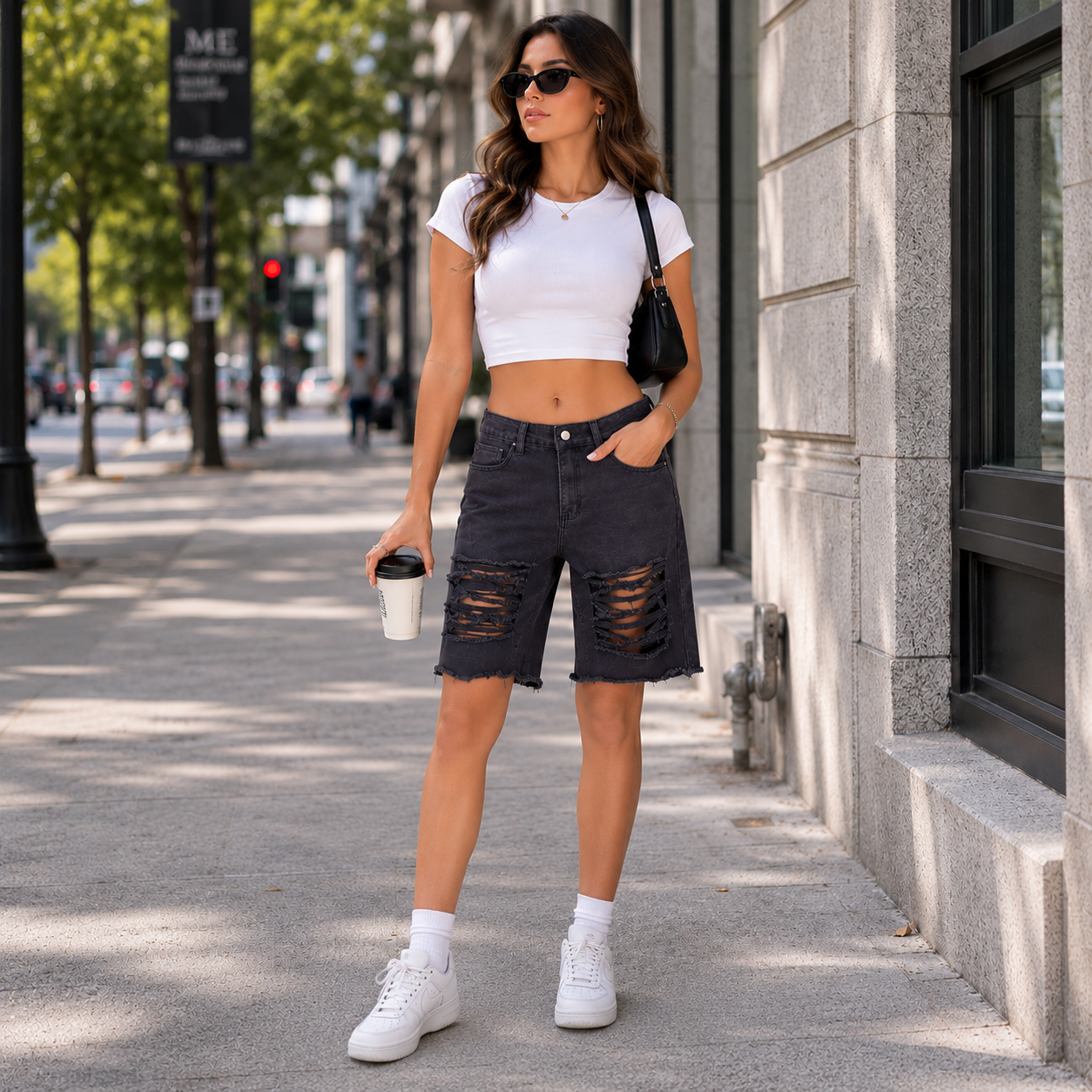 HME Women’s Black Denim Shorts