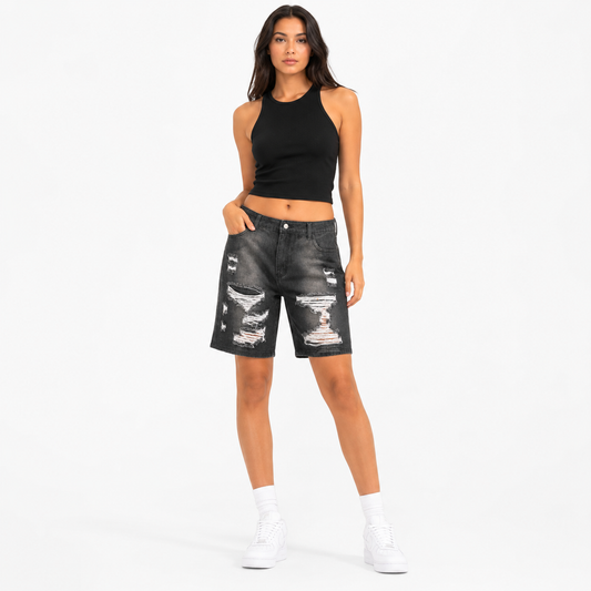 HME Women’s Classic Charcoal Denim Shorts