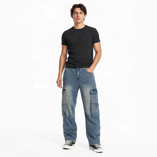 HME Men’s Select Mid Wash Cargo Jeans
