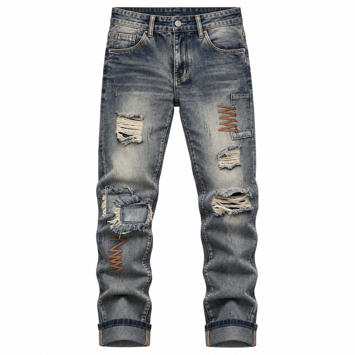 HME Men’s Select Mid Wash Cargo Jeans