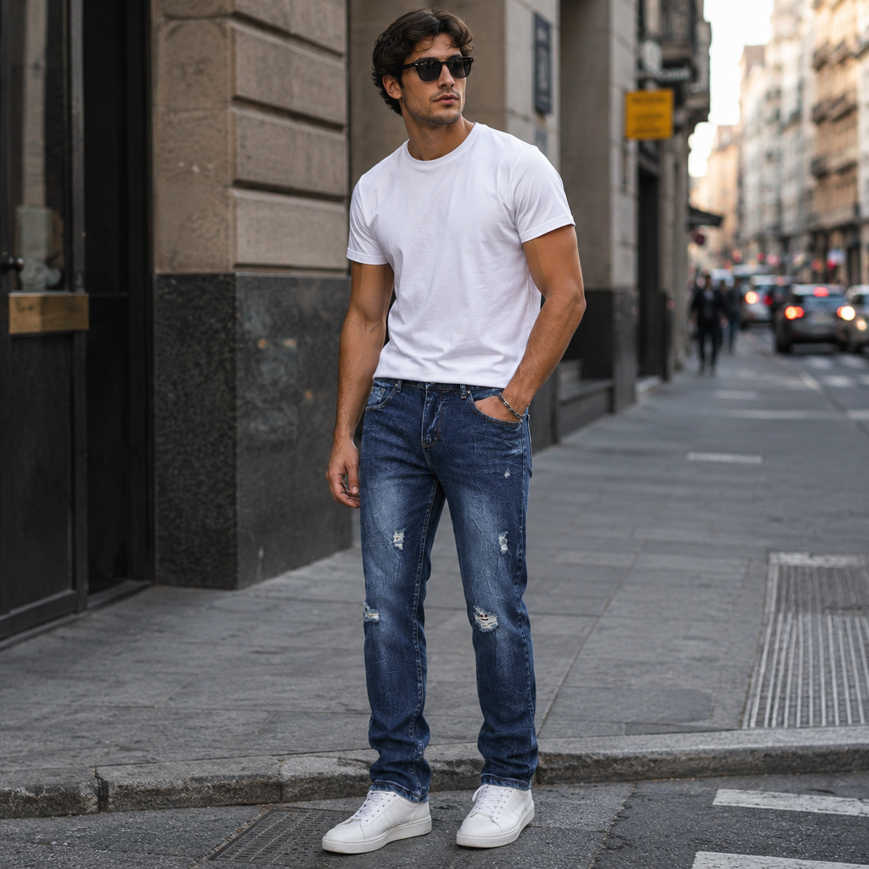 HME Men’s Modern Dark Wash Straight-Leg Jeans