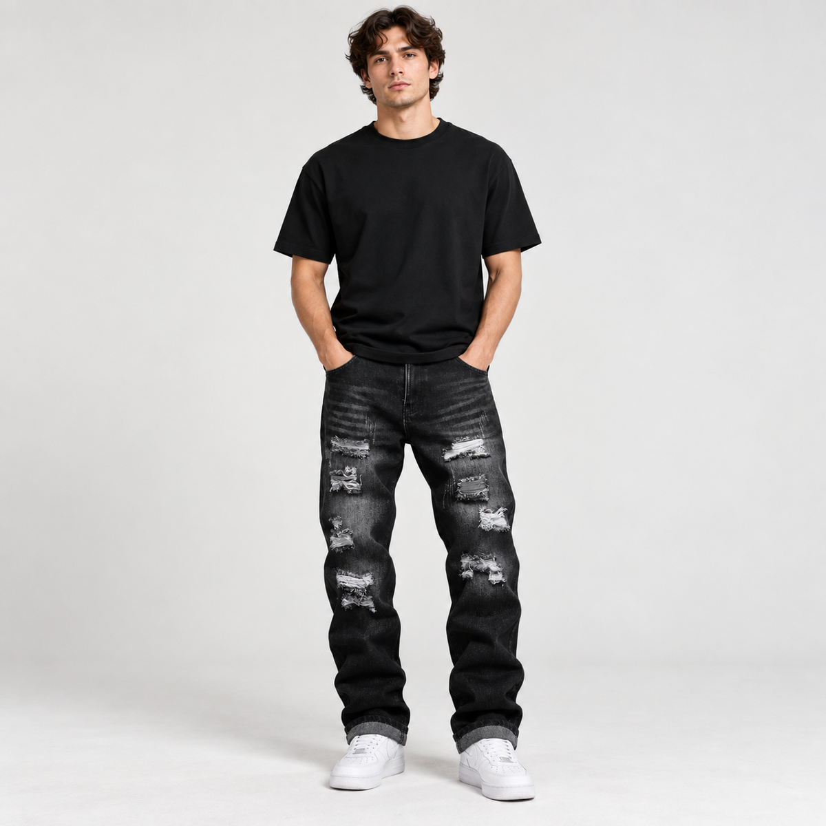 HME Men’s Heritage Black Straight-Leg Jeans