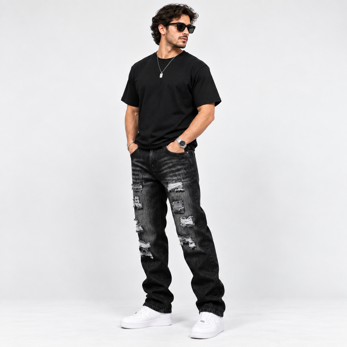 HME Men’s Heritage Black Straight-Leg Jeans