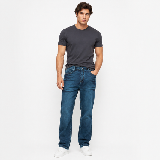 HME Men’s Core Mid Wash Straight-Leg Jeans