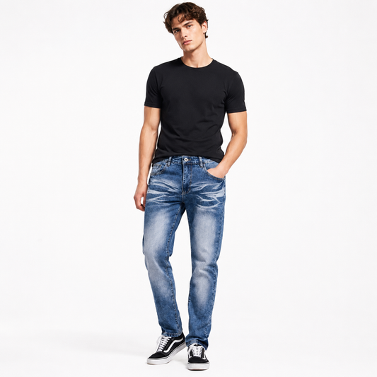HME Men’s Original Mid Wash Straight-Leg Jeans