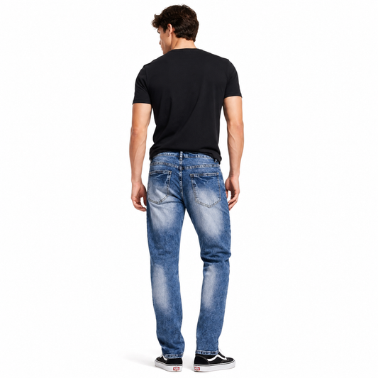 HME Men’s Original Mid Wash Straight-Leg Jeans