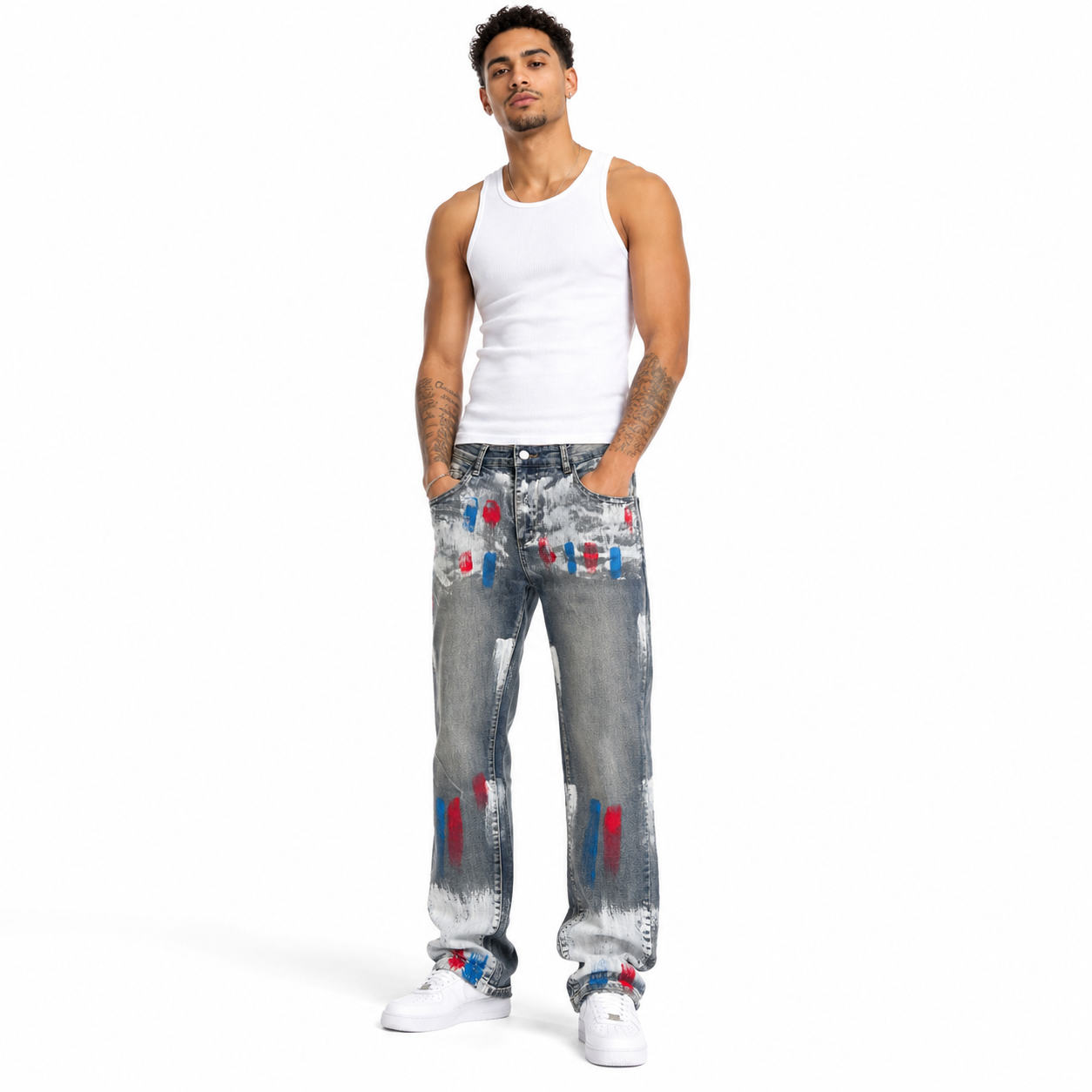 HME Men’s Light Wash Relaxed Jeans
