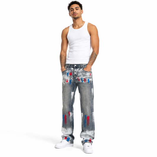 HME Men’s Light Wash Relaxed Jeans
