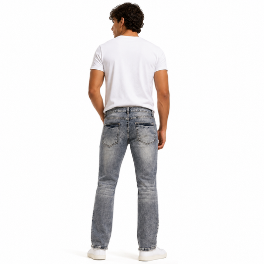 HME Men’s Premium Light Wash Straight-Leg Jeans