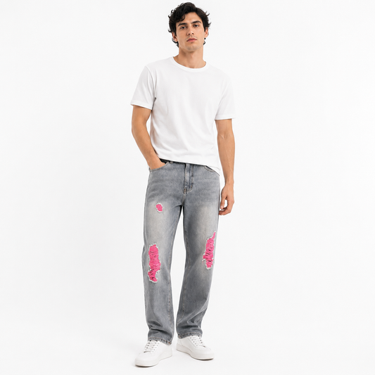 HME Men’s Classic Light Wash Straight-Leg Jeans Premium