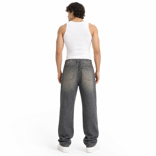 HME Men’s Modern Grey Baggy Jeans