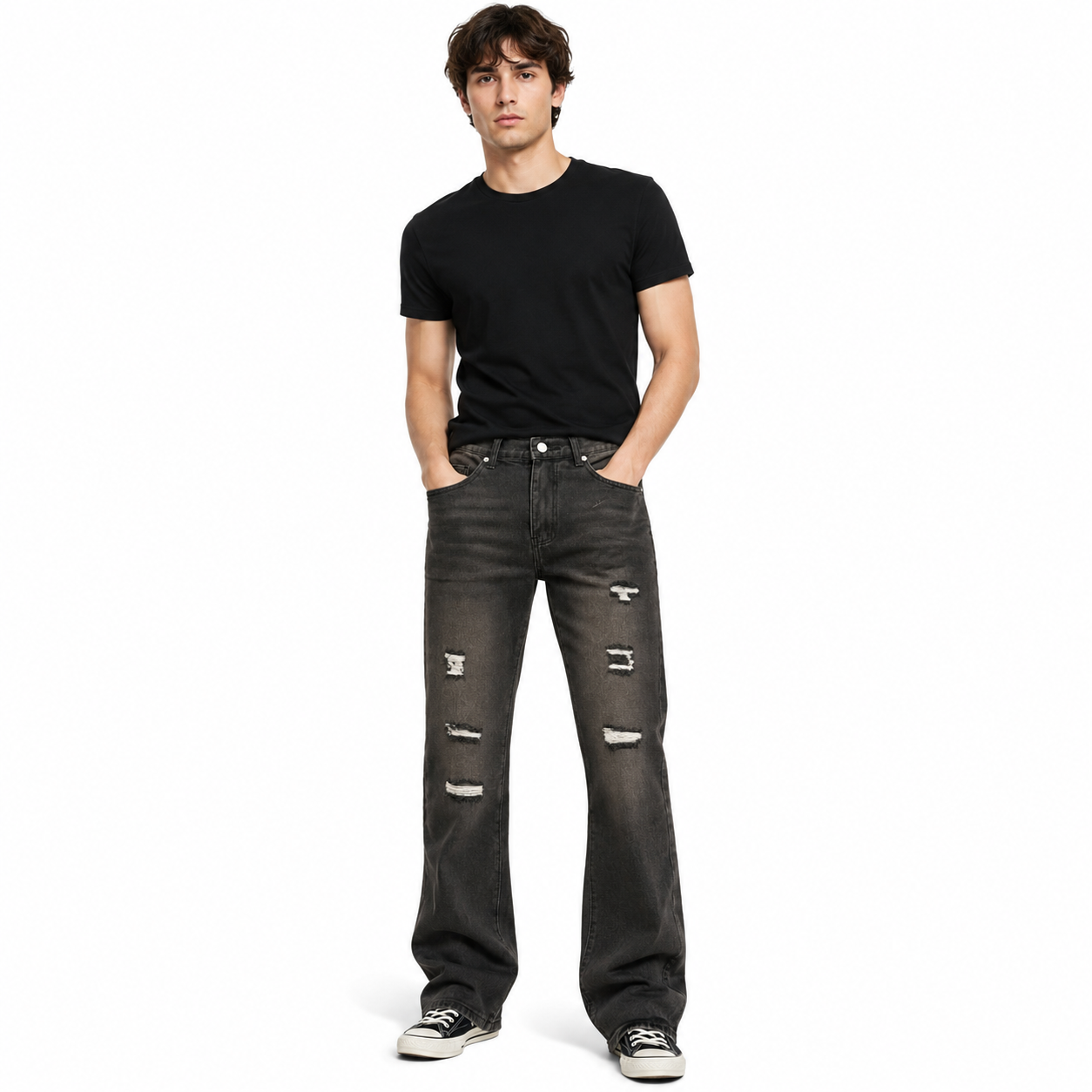 HME Men’s Black Flare Jeans