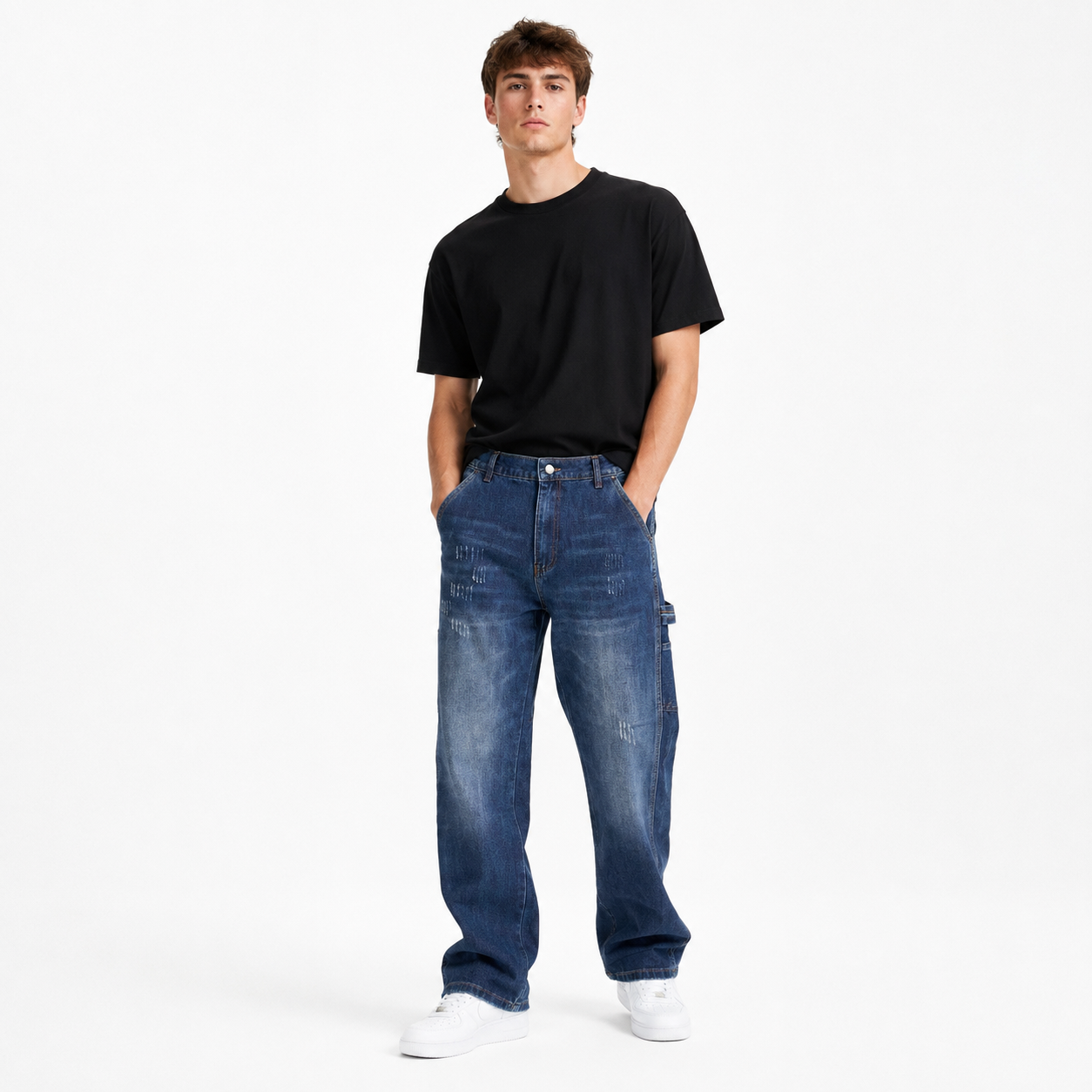 HME Men’s Classic Mid Wash Carpenter Jeans