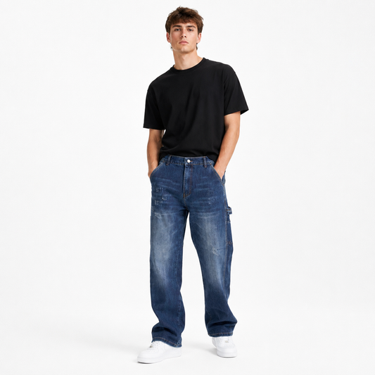 HME Men’s Classic Mid Wash Carpenter Jeans