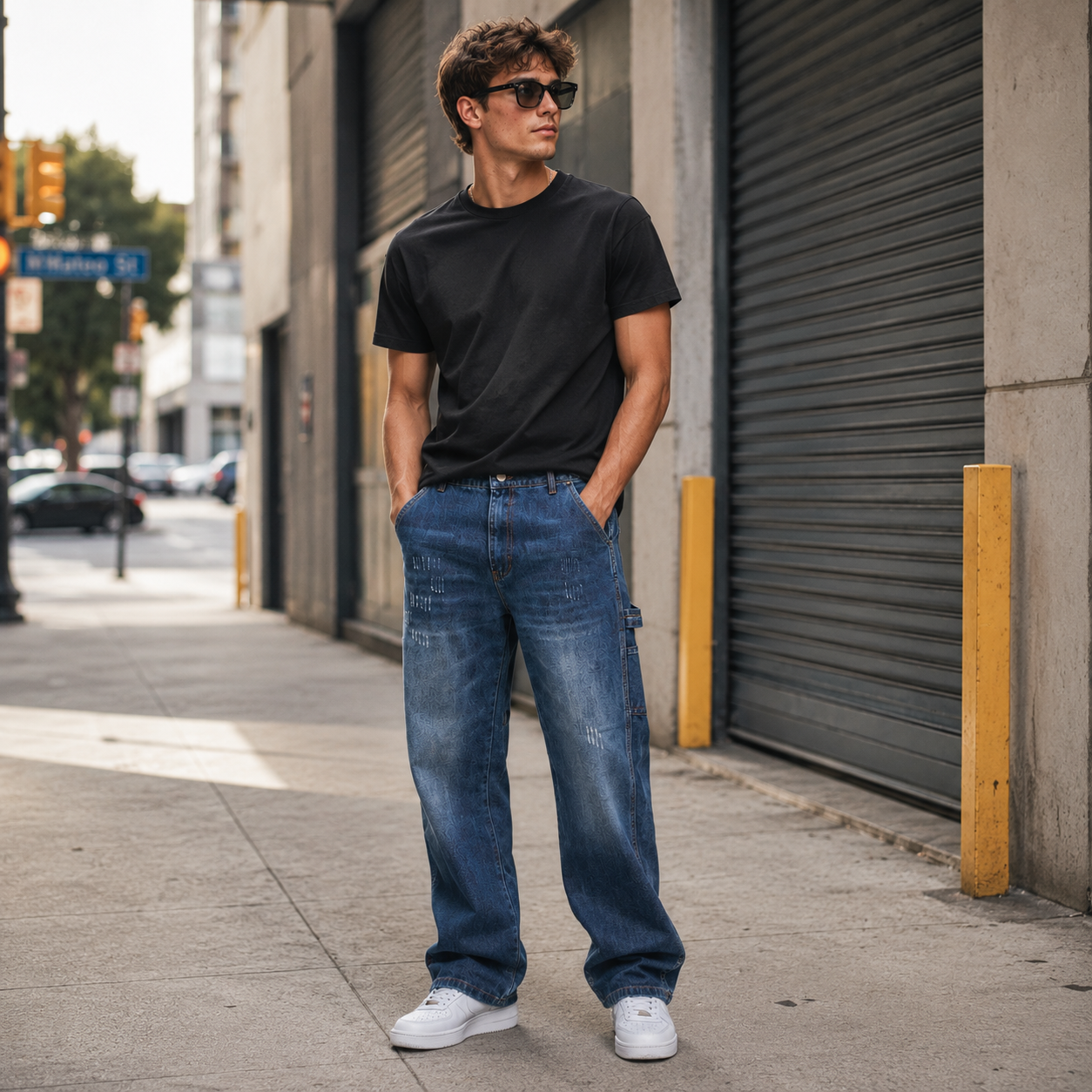HME Men’s Classic Mid Wash Carpenter Jeans