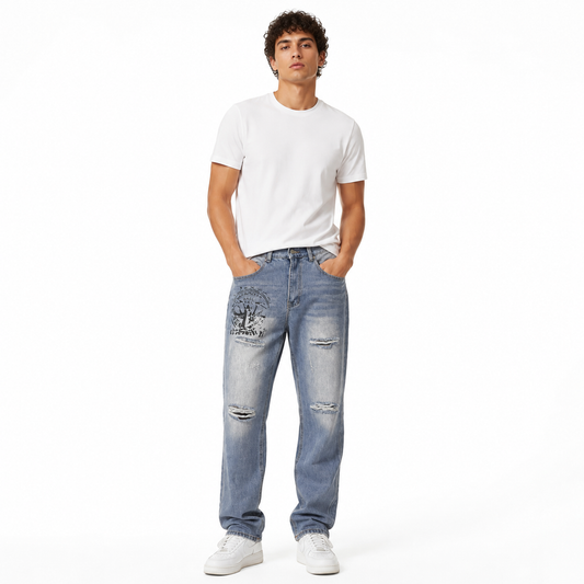 HME Men’s Heritage Light Wash Straight-Leg Jeans