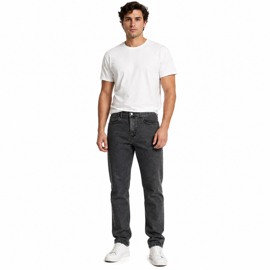 HME Men’s Charcoal Straight-Leg Jeans