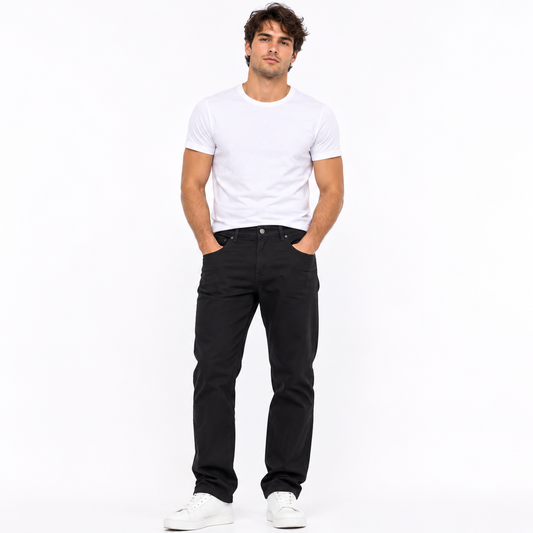 HME Men’s Classic Black Straight-Leg Jeans