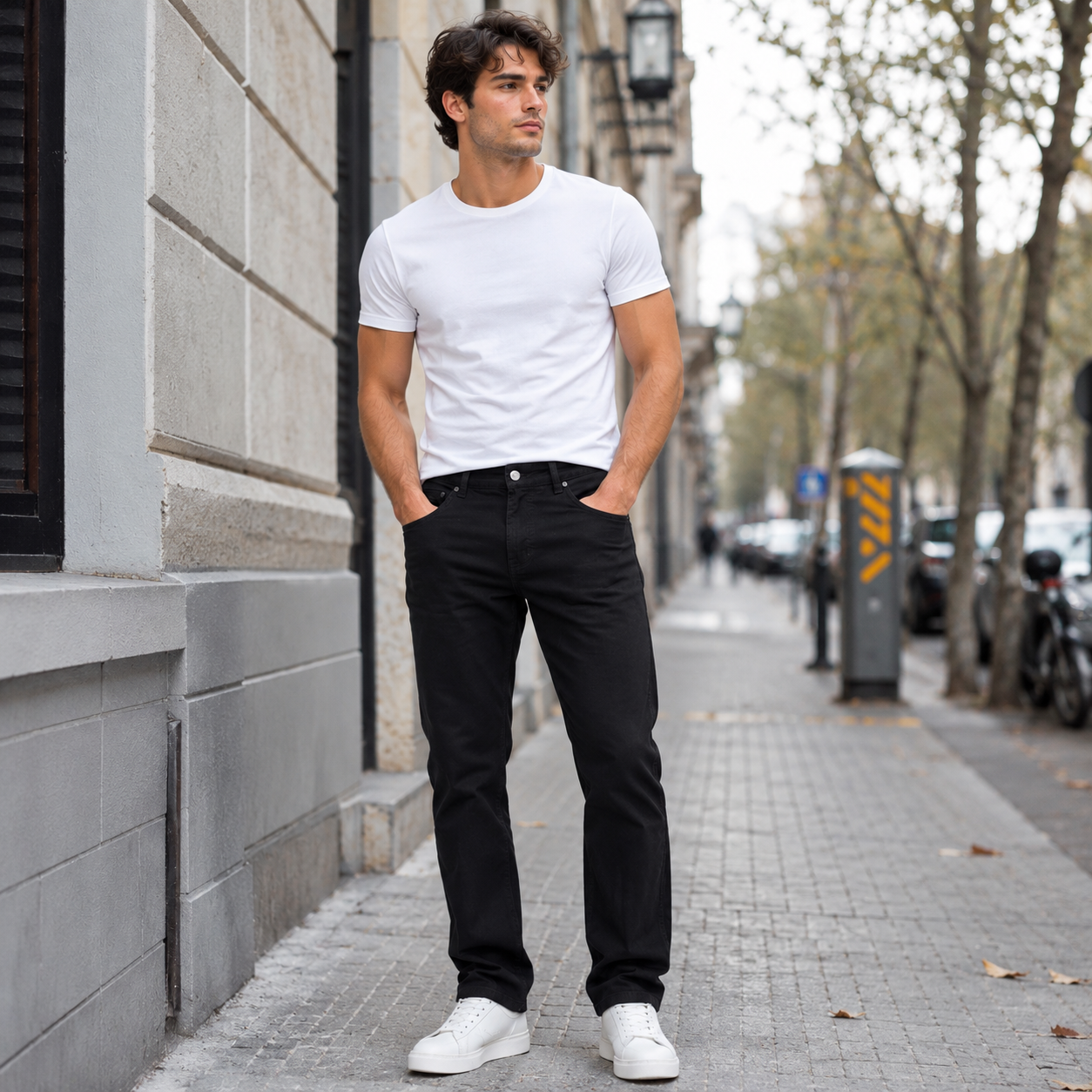 HME Men’s Classic Black Straight-Leg Jeans