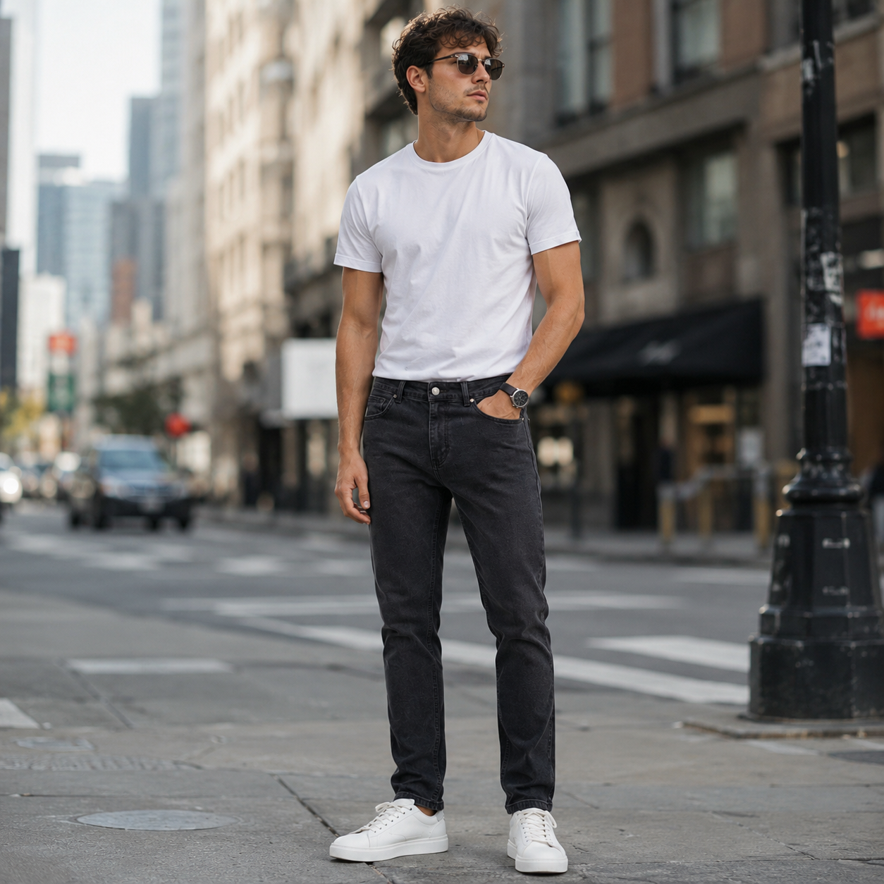 HME Men’s Black Straight-Leg Jeans