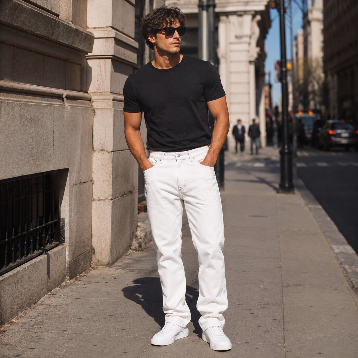 HME Men’s White Straight Jeans