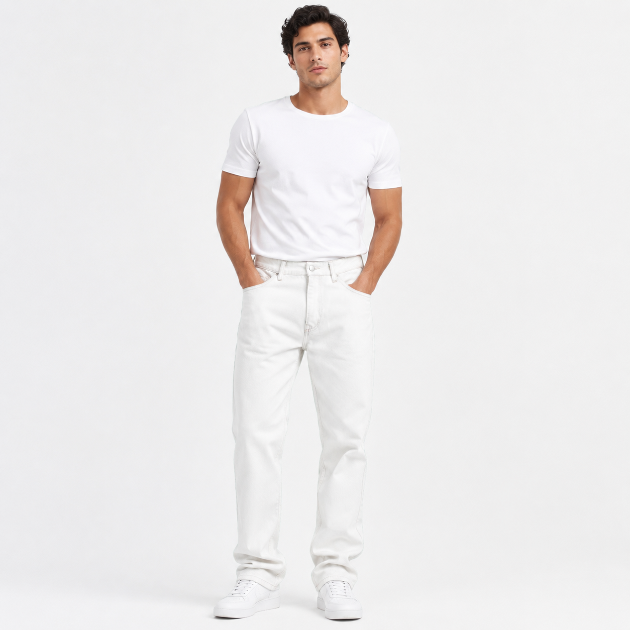 HME Men’s White Straight Jeans