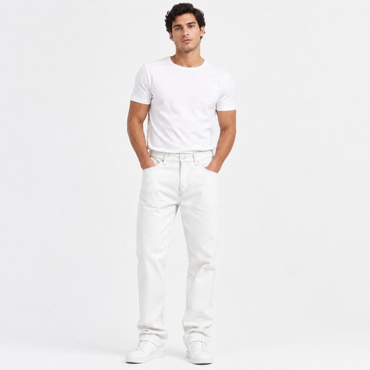 HME Men’s White Straight Jeans