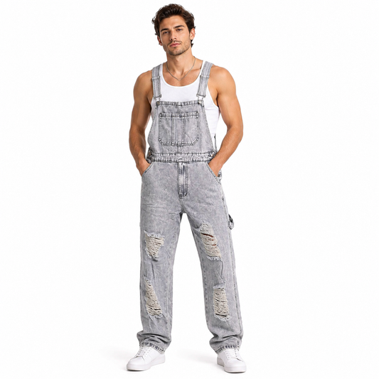 HME Men’s Light Wash Denim Jumpsuit