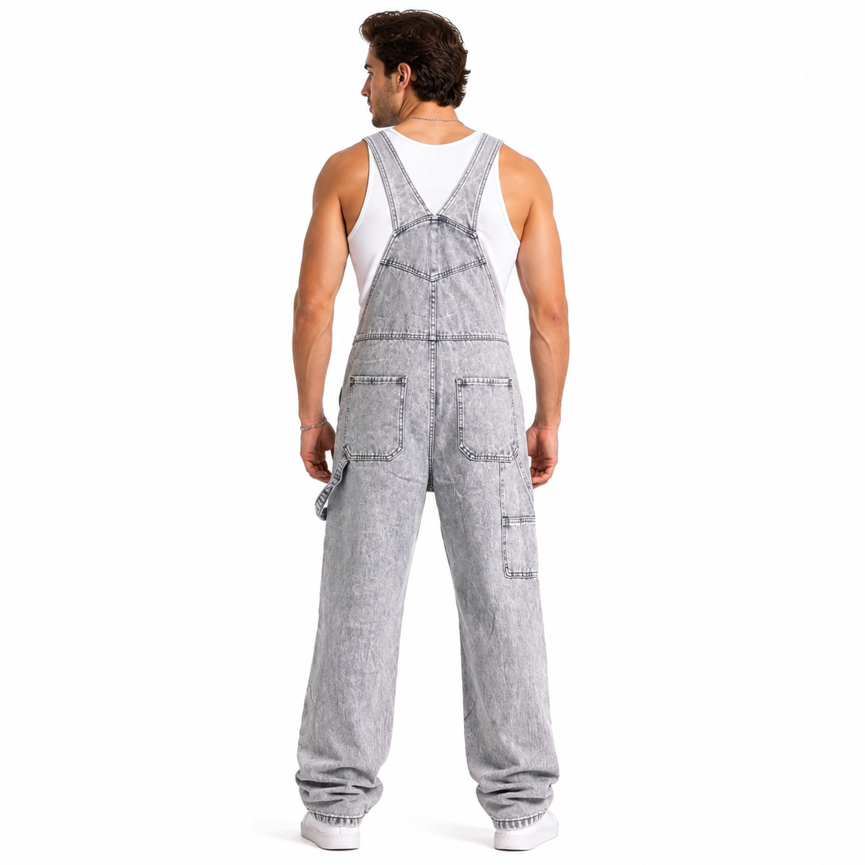 HME Men’s Light Wash Denim Jumpsuit