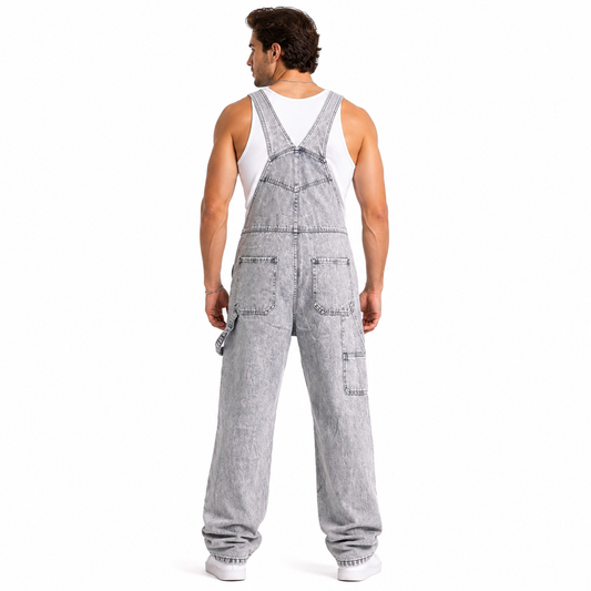 HME Men’s Light Wash Denim Jumpsuit