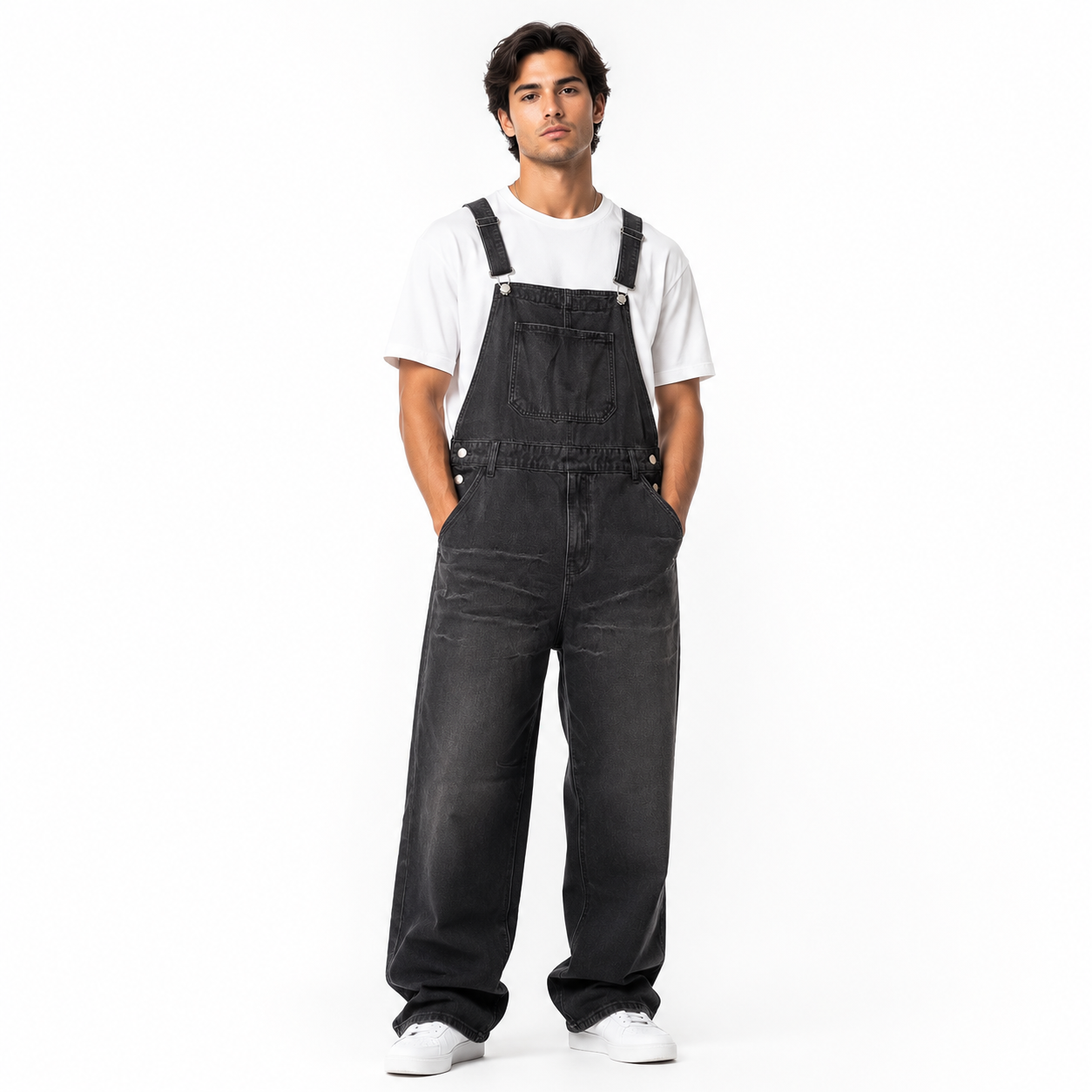 HME Men’s Classic Light Wash Denim Jumpsuit