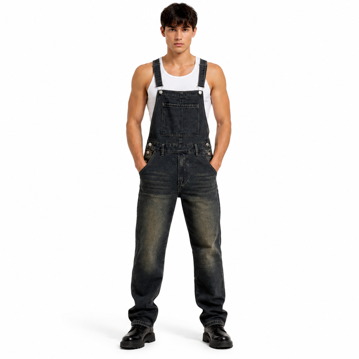 HME Men’s Grey Denim Jumpsuit