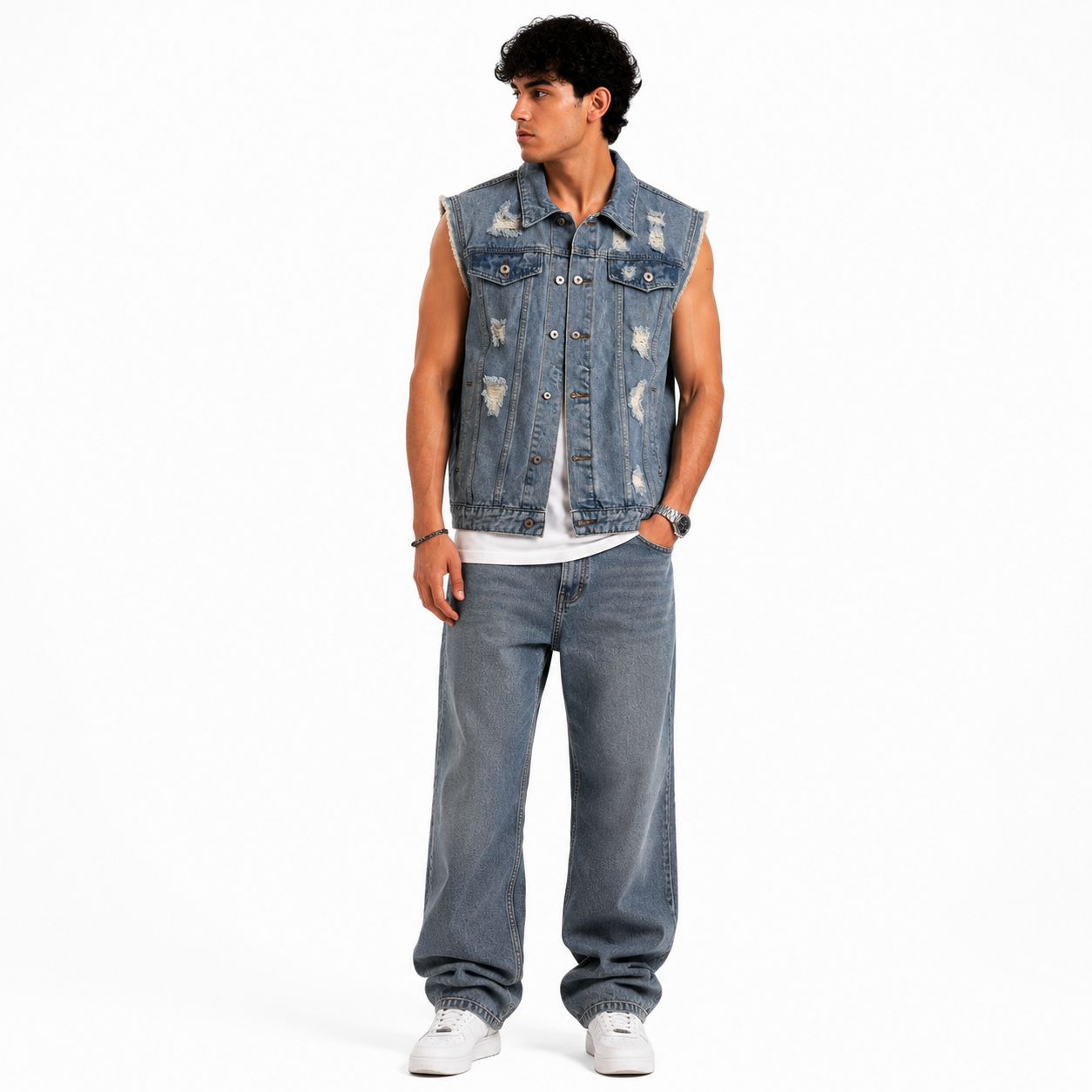 HME Men’s Heritage Light Wash Denim Vest