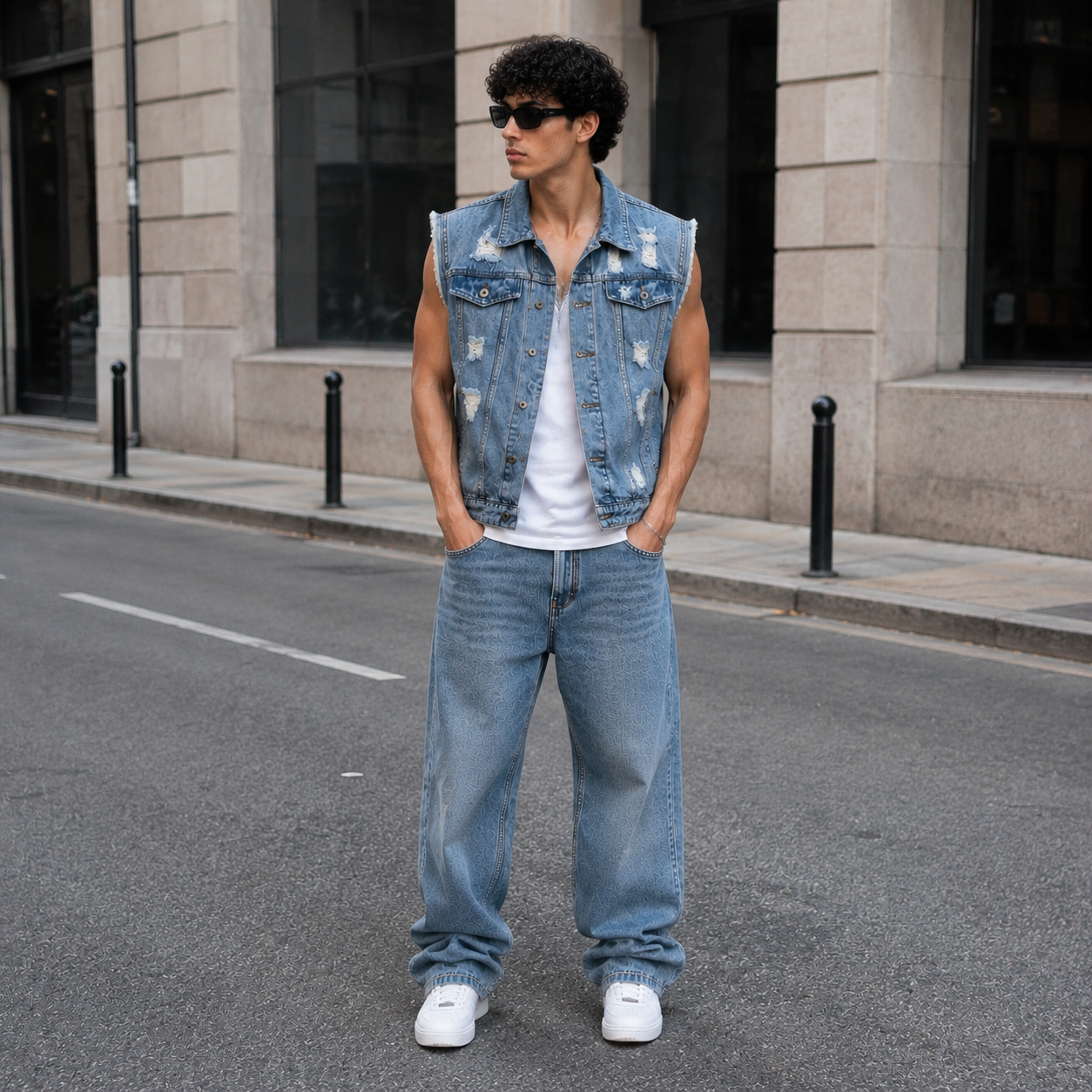 HME Men’s Heritage Light Wash Denim Vest