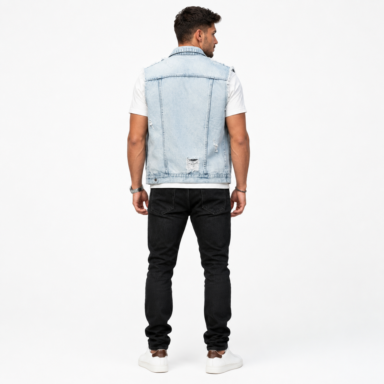 HME Men’s Light Wash Denim Vest