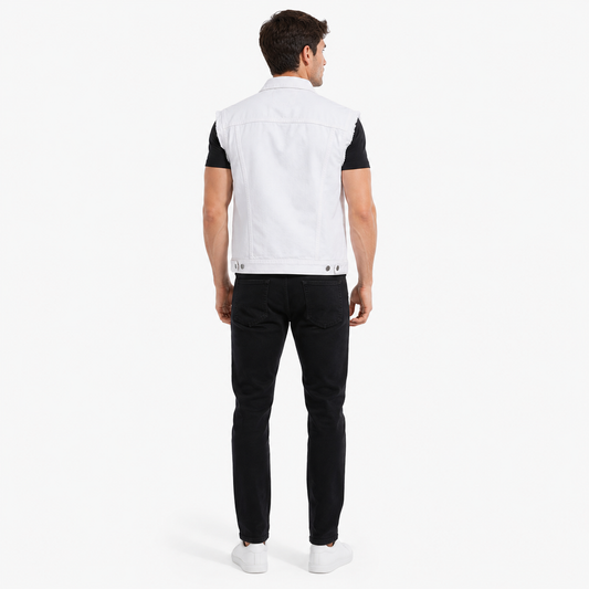 HME Men’s White Denim Vest
